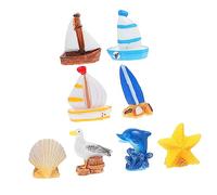 JECOMPRIS 8 Pezzi Accessori Per Micro Paesaggi Nautico Decorativo Spiaggia Decorazione Costiero Ornamenti Nautici Ornamenti Al Mare Ornamento Mediterraneo Accessori Da Mare Resina