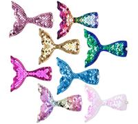 JECOMPRIS 8 Pezzi Fermagli per Chioma a Coda di Sirena per Bambina, Mollette Glitterate Colorate, Accessori Decorativi per Feste e Uso Quotidiano