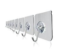 JECOMPRIS 8 pezzi Ganci Adesivi Impermeabili Trasparenti Appendini Multifunzionali per Bagno Cucina e Decorazioni Facili da Applicare e Rimuovere Danneggiare Superfici