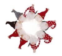 JECOMPRIS 9 Pezzi Mollette Decorative in Legno Babbo Natale per Foto e Memo | Forma Babbo Natale, Stile Cartone Natalizio, Fissaggio per Carta e Appunti, Ornamento Creativo Stile Casuale