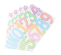 JECOMPRIS Adesivi Numeri Autoadesivi per Cassette Postali Impermeabili da Esterno, 5 Fogli Numeri Civici Colorati, Etichette Numeriche per Educazione Precoce e Identificazione Casa