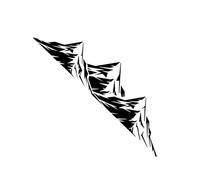 JECOMPRIS Adesivi Per Carrozzeria Auto Forma Di Montagna Decorativi Per Camion Rv E Off-road Facili Da Applicare Nero