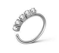 JECOMPRIS Anello Aperto per Setto Nasale in Rame Argento Brillantini, Decorazione Scintillante per Naso da Donna Senza Piercing, Gioielli Settali Eleganti per Uso Quotidiano e Occasioni