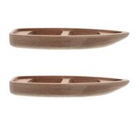 JECOMPRIS Barca in Legno a Tema Nautico Miniatura Decorativa 2 Pezzi Artigianato Raffinato e Design Versatile per Scrivania e Arredamento Casa