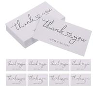 JECOMPRIS Biglietti di Ringraziamento Colore Bianco 100 Pezzi con Busta, Carta Compatta e Leggera per Piccole Imprese, Decorazione e Messaggi Personalizzati per Tutte le Occasioni
