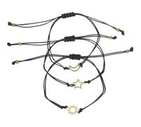 JECOMPRIS Braccialetti Dell’amicizia da Donna 3 Pezzi Set, Catena da Polso Delicata in Design Creativo Simboli Sole Mese Stella, Braccialetti Coordinati per Amiche, Accessorio Moda