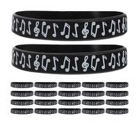 JECOMPRIS Braccialetti in Silicone Accessori Note Musicali Neri 24 Comodi da Indossare per Migliorare L'atmosfera della Festa per Feste di Compleanno