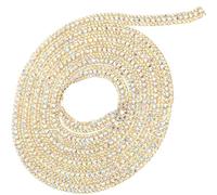 JECOMPRIS Catena di Strass Artigli per Fai da Te, Decorativa e Chiusa, Catena di Cristalli per Abiti da Sposa e Accessori Artigianali, Confezione da 2 Metri Base Dorata e Riflessi Ab