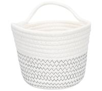 JECOMPRIS Cesto Intrecciato in Corda di Cotone da Parete, Cestino Portaoggetti Sospeso Decorativo per Soggiorno e Camera, Organizer Naturale per Fiori e Oggetti Vari