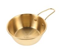 JECOMPRIS Ciotola da Barba Uomo Grande in Acciaio Inox con Manico Dorato, Tazza Schiumogena Resistente per Rasatura e Taglio Chioma, Accessorio da Viaggio per Crema da Barba