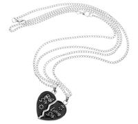 JECOMPRIS Collana a Cuore Puzzle in Lega Nera, 2 Pezzi per Sorelle Amiche | Gioielli per Laurea e Anniversario, Due Pezzi Cuore Spezzato, Idea Regalo per Ragazza e Festa