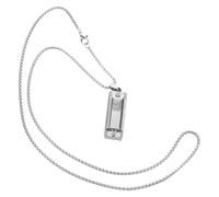 JECOMPRIS Collana Ciondolo Armonica Mini Portatile Leggera in Metallo Resistente per Musicisti Uomo Accessorio Hip Hop Scena Eventi All’aperto