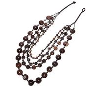 JECOMPRIS Collana Donna Vintage in Legno e Guscio di Cocco Fatta a Mano Perle Irregolari Stile Boho Chic per Stagione Calda e Spiaggia