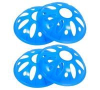 JECOMPRIS Coni da Allenamento per Calcio a Disco 4 Pezzi, Materiale PE Resistente, Colore Blu Brillante, Accessori per Esercizi di Agilità e Marcatura Campo, Adatti per Allenamenti e