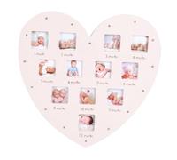 JECOMPRIS Cornice Fotografica Cuore con Luce per Primo Anno del Mio Bebè, Plastico e Vetro, Supporta 12 Foto, Idea Regalo per Famiglie con Ragazzo Ragazza