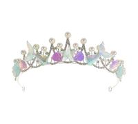 JECOMPRIS Corona da Sirena per Ragazze e Adulti in Metallo Perle e Conchiglie Barocche, Corona da Principessa Nuziale Leggera Ipoallergenica per Feste, Balli in Maschera e Matrimoni