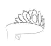 JECOMPRIS Corona Numerica Argento 60 Anni, Copricapo Delicato e Accessori per Chioma Donna, Decorazione Torta Compleanno per Festa e Celebrazioni