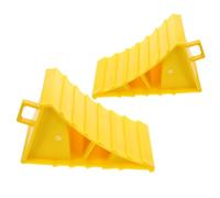 JECOMPRIS Cunei per Pneumatici Auto Portatili in Legno 15,5x10x10 Cm, Blocco Ruota per Veicoli Compatti, Set 2 Pezzi per Prevenire Scivolamento in Garage e Viaggi