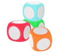 JECOMPRIS Dadi Scrivibili Cancellabili in Schiuma Eva 6cm 4 Pezzi per Giochi Matematici e Decor Festa Scuola, Cubi Educativi Creativi per Attività Didattiche in Classe