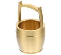 JECOMPRIS Decorazione Desktop in Ottone Massiccio Secchio Portafortuna per Ufficio Casa Ristorante Soprammobile Artigianale con Base Piatta Resistente e Stabile Design Classico e Vivace per