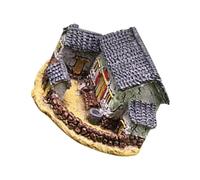 JECOMPRIS di casa con tetto in paglia accessori di scena case in miniatura per l'artigianato casa minuscola mini arredamento vintage Casa in miniatura Mini casa resina