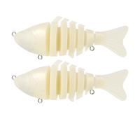 JECOMPRIS Esche Artificiali Non Verniciate 10 Cm 2 Pezzi, Corpi Esca Vuoti per Pesca Spinning, Esche da Nuoto Realistiche per Branzino e Black Bass