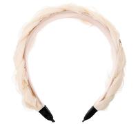 JECOMPRIS Fascia Larga per Chioma da Donna e Ragazza Rete Fascia Estetica Intreccio a Stella Accessorio Versatile per Bellezza e Routine Viso Colore Panna Ampia Decorativa