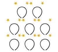 JECOMPRIS Fascia per Chioma Stella Dorata a Cinque Punte, Set da 8 Cerchietti per Feste di Carnevale e Capodanno, Accessorio Leggero e Regolabile e Adulti, per Costumi Marziani