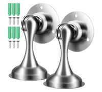 JECOMPRIS Ferma Porta Magnetico in Acciaio Inox Argento, 2 Pezzi | Antiruggine, Sicurezza Aggiunta, Riduce Rumore, Previene Oscillazioni, Stile Minimalista Moderno, Elegante
