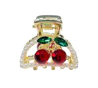 JECOMPRIS Fermagli per Chioma Frangia a Forma di Ciliegia, Piccole Clip ad Artiglio in Lega Perle, Accessori per Chioma da Donna e Ragazza per Feste, Viaggi e Acconciature Quotidiane