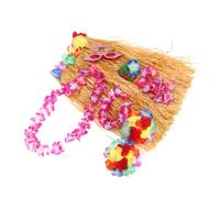 JECOMPRIS Gonne Paglia Hawaiane Decorazioni per Feste Luau Set Ghirlande Fiori e Occhiali da Sole Originali per Feste Compleanno Estive in Spiaggia Tropicale