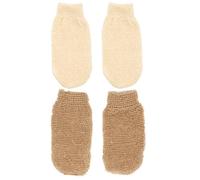 JECOMPRIS Guanti Esfolianti da Bagno 4 Pezzi in Materiale Morbido, Guanto Scrub Corpo per Doccia e Rimozione Cellule Morte, Set Compatto Portatile per Cura Pelle Liscia ed Elastica