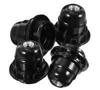 JECOMPRIS Kit 4 Pezzi Portalampada E27 in Bachelite Nera Antivibrante per Lampade a Sospensione, Applique e Plafoniere, Ricambio per Apparecchi di Illuminazione Industriali e Domestici