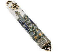 JECOMPRIS Mezuzah Decor Religiosa in Metallo, per Porta d'ingresso, Stile Vintage e Retro, 16,5 x 2,3 x 1,5 cm, per la casa e per Pratica la Fede ebraica