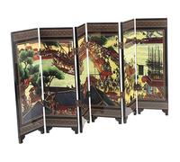 JECOMPRIS Mini Paravento Decorativo in Stile Tradizionale Cinese, Divisorio Per Ambienti Da Tavolo in Materiale Stabile Dettagli Naturali, Per Arredamento Casa, Ufficio e Regalo Culturale