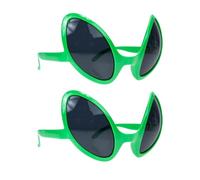 JECOMPRIS Occhiali da Sole Stravaganti per Festa 2 Pezzi in Plastica Verde Chiaro Accessorio Costume Pratico per Fotografia e Guida Unisex Divertenti