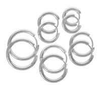 JECOMPRIS Orecchini a Cerchio in Acciaio Inox 10 Pezzi Set Multi-misura Piccoli e Grandi Unisex Argento per Donne e Uomini Uso Quotidiano e Occasioni Speciali