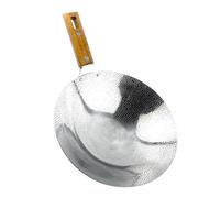 JECOMPRIS Padella Wok in Acciaio Inossidabile Fondo Piatto per Fornelli Gas Piccola Pentola da Cucina Resistente e Durevole con Design Ergonomico e Alta Durezza per Fritture e Stufati