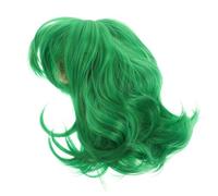 JECOMPRIS Parrucca Verde Corta Taglio Caschetto Sciarpa, Aspetto Realistico e Tessuto in Seta ad Alta Temperatura per Mascherata e Performance Bambina