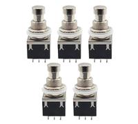 JECOMPRIS Pedale per Effetti per Chitarra Elettrica 5 Pezzi a 9 Pin in Metallo Nero True Bypass, Interruttore a Pedale Stomp Resistente per Pedaliera Multieffetto e Accessori Strumenti