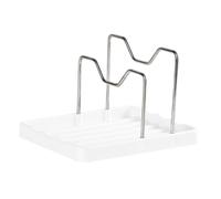 JECOMPRIS per Coperchi Acciaio Inossidabile con Poggiacucchiaio Organizer per Utensili Vassoio Scolante per Coperchi e Mestoli per Mantenere Piano Ordinato e Asciutto