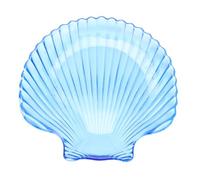 JECOMPRIS Piatto da Frutta in Vetro Trasparente Design Conchiglia Blu, Insalatiera in Vetro per Buffet e Tavola, Vassoio Portaoggetti Delicato per Dessert e Casa, 1 Pezzo