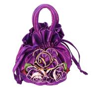 JECOMPRIS Pochette da Donna Porpora con Chiusura a Coulisse, Borsa a Mano Raffinata e Compagna per Occasioni Formali e Party