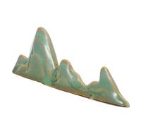 JECOMPRIS Porta Pennelli per Calligrafia in Ceramica Verde Design a Forma di Montagna, Supporto per Asciugatura Pennelli e Multi Supporto per Pittura e Lavoro Tradizionale a Inchiostro