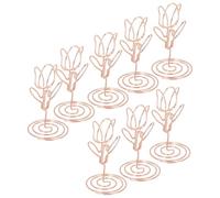 JECOMPRIS Porta Segnaposto e Portafoto in Metallo 10 Pezzi Colore Rosa Oro, Supporto Portamemo Compatto per Matrimoni, Feste e Centrotavola Elegante