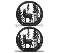 JECOMPRIS Porta Tovaglioli Natalizi in Ferro Nero a Forma di Renna Set da 2 Pezzi Portafazzoletti Verticali da Tavolo Rustico per Sala da Pranzo e Postazioni Caffè