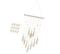 JECOMPRIS Portafoto da Parete Clip in Cotone e Legno Beige per Foto e Note | Decorazione a Nappina per Vetrina o Porta, per Memorie, Eventi e Allestimenti