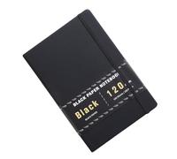 JECOMPRIS Quaderno A5 Carta Nera 100 Fogli 200 Pagine, Quaderno per Disegnare Copertina Rigida Resistente, Taccuino Multifunzione per Appunti e Diario, per Creatività e Viaggi