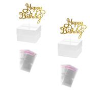 JECOMPRIS Scatola Porta Soldi per Torta di Compleanno in Plastica Trasparente con Topper Decorativo, Sorpresa Nascosta e Funzione Estrazione Denaro, per Feste
