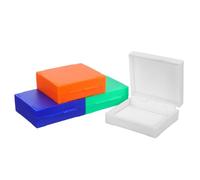 JECOMPRIS Scatola portaoggetti in plastica da 4 pezzi - Organizzatore per vetrini da 25 slot Porta campioni da laboratorio per istologia Ricerca medica Forniture da laboratorio 3,73X3,14X1,18 pollici